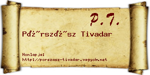 Pórszász Tivadar névjegykártya