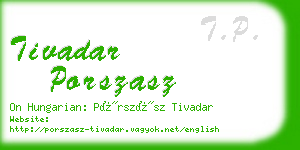 tivadar porszasz business card